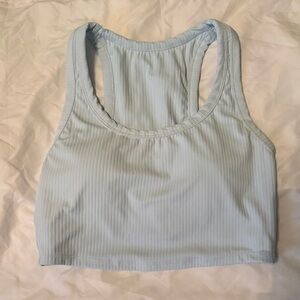 all in motion Pale Blue Ribbed Racerback Bralette